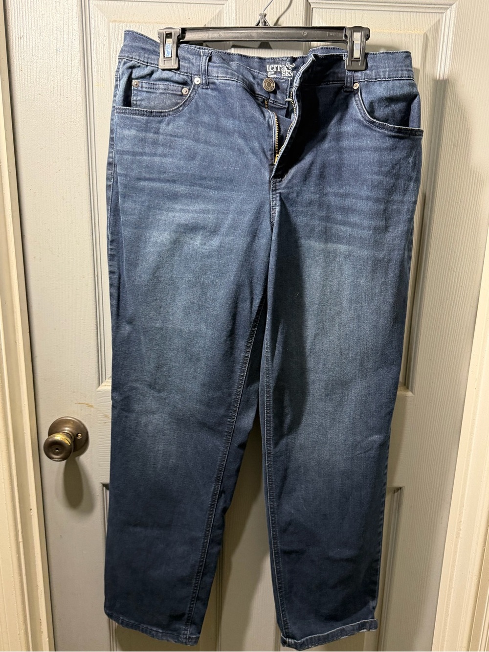 Terra & Sky Dark Blue Straight-Leg Women's Jeans